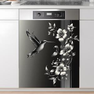Dishwasher Magnet Sticker Cover Panel Decal Refrigerator Magnetic Sticker Decorative for Kitchen Decoration,Fridge Door Cover,Home Appliances Decor Stickers 23.03"x25.59", 23"x26"