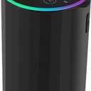 Waterless Essential Oil Diffuser, 7 Colors LED Light, Battery Powered Mini Scent Air Machine, Aromatherapy Mist Diffuser for Home Room Car OfficeBlack Aluminum Alloy