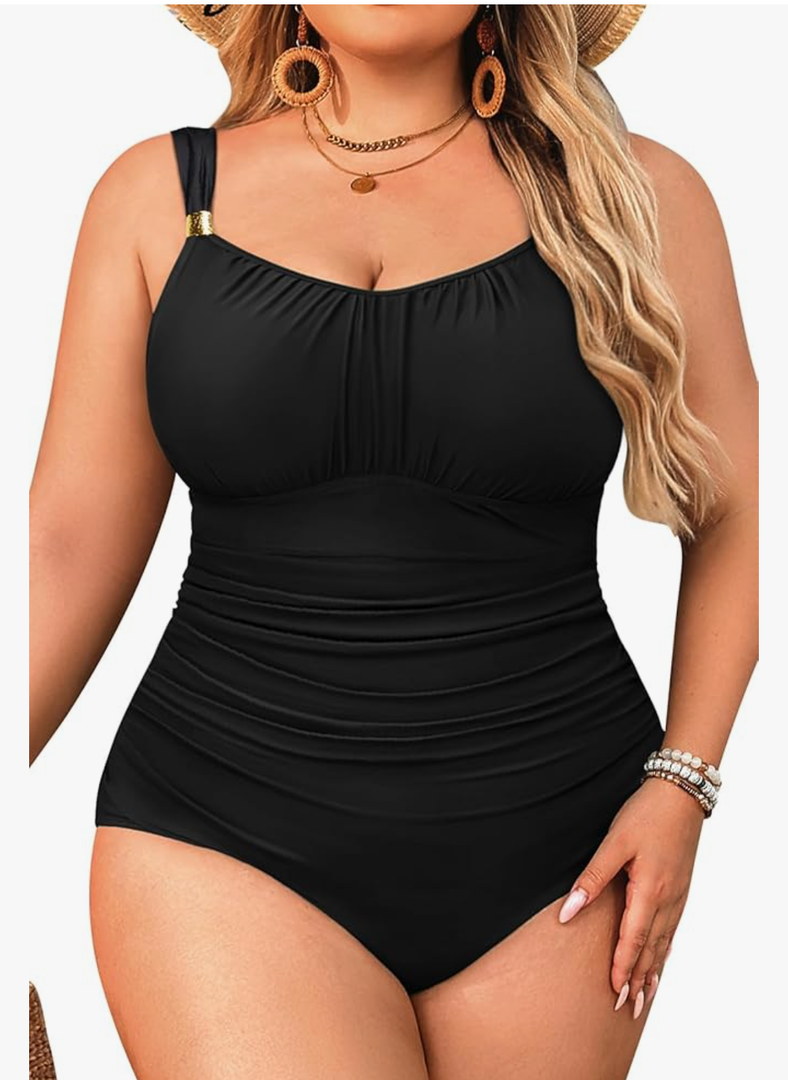 Aqua Eve Plus Size Swimsuit for Women Tummy Control One Piece Bathing Suit Vintage Swimwear
size XL