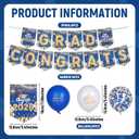 baotongle 2026 Graduation Decorations Themed Set Congrats Grad Backdrop Balloons Banner and Streamers Hanging Swirls Kit for Party Supplies High School College Celebrations(Blue)