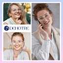 2 x DEHOTRE Progressive Multifocal Reading Glasses Women No Line Bifocal Transition Readers Round Lens Metal Temple (Grey/0 Top/1 Pair)