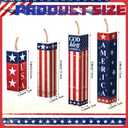Wesiti 4 Pcs 4th of July Decorations, Vintage Patriotic Wooden Firecracker Decor, Rustic Red White Blue Farmhouse Tiered Tray Signs for Memorial Day, Independence Day, 250th Anniversary