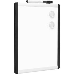 Amazon Basics Small Dry Erase Whiteboard, Magnetic Whiteboard with Marker and Magnets, 8.5" x 11", Plastic/Aluminum Frame