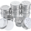 2 Ounce Aluminium Tins, 24 pcs  Empty Storage Containers with Hollow Lids 60ml Screw Lid Round Jars Sample for Aromatherapy Air Freshener Candles Travel Storage