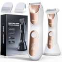 Women’s 2-in-1 Body Grooming Kit, Electric Bikini Trimmer & Shaver for Women, Wet/Dry Use, LED Light, Anti-Slip Grip, USB Rechargeable Cordless Hair Removal for Face, Legs, Underarms & Intimate Areas