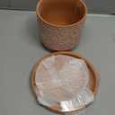 Set of 2 Terracotta Plant Pots 4 Inch 6 Inch, Small Medium Clay Planter Pot, Ceramic Cactus Flower Succulent Pot with Drainage Hole and Saucer for Indoor Outdoor Plants