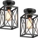 Ceiling Light Fixtures Flush Mount Black Hallway Light Fixtures Ceiling Rustic Farmhouse Island Light Fixtures,Farmhouse Black Metal Frame Light Fixture