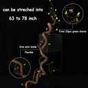 Bendable 63in Artificial Tree Twigs Cane Wood Vine Branches Fake Plants Trunk Garland with Leaves for Home Wedding Garden Wall Hanging Mantel Christmas Thanksgiving Day Decoration