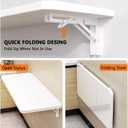 Wall Mounted Folding Table,floating desk for wall,folding wall desks for small spaces,hanging desk for Home Office Computer Workstation,Study Work Bench, Kitchen Dining (white, 39.3"×19.6"(100×50cm))