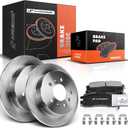 A-Premium 10.94 inch(278 mm) Rear Solid Disc Brake Rotors + Ceramic Pads Kit Compatible with Select Chevy and Buick Models - Impala 06-10, Monte Carlo 06-07, LaCrosse 08-09, Allure 08-09, 6-PC Set