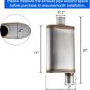 Universal 409 Stainless Muffler Straight-Through Performance Muffler Exhaust, center in | offset out (2")