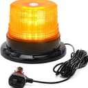 PKINGLAKE Amber Beacon Strobe Lights w/Magnetic Base, 12-24V Warning Safety Flashing Emergency Mini Light Bar for Trucks Vehicles Car