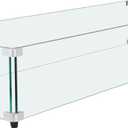 Glass Wind Guard for Rectangular Fire Pit Table 31 x 12.5 x 6.5 Inch, 0.31 inch Thick and Sturdy Tempered Glass Panel with Hard Aluminum Corner Bracket & Rubber Feet, Easy to Assemble