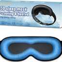 3D Cooling Sleep Mask Blackout-Gel Eye Mask for Cold Compress, Cooling Weighted Eye Mask for Sleeping, Zero Eye Pressure, Ice Cold Pack, Cold Compress for Puffy Eyes FSA HSA Eligible-Black