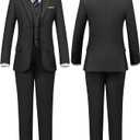 Boys Suits Black Suit for Boy Slim Fit Formal Toddler Kids 7Pcs Vest Dress Pants Blazer Ring Bearer Outfit with Accessory
4-5Y