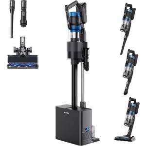 Eureka Stylus Elite NEC490BL Cordless Stick Vacuum, 350W Powerful Suction, Self-Emptying Station, 60-Min Runtime, Anti-Tangle Brushroll, 5-Layer HEPA Filtration, Ideal for Pet Hair&All Floor Types (Missing Self-Emptying Station)