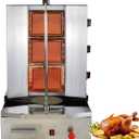 Shawarma Machine with 3 Burners Roaster Kitchen Kebab Grill Propane Gyro Machine Automatic Rotation for Restaurant Kitchen Garden
