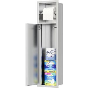 Neodrain Recessed Toilet Paper Holder, in Wall Toilet Paper Holder, 304 Stainless Steel Tissue Paper Holder with Dispense and Storage for Bathroom, Burshed (Brushed)