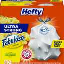 Hefty Ultra Strong 13 Gallon Trash Bags, Tall Kitchen Trash Bags 13 Gallon Size, Resist Leaks, Punctures, and Rips, Continuous Odor Control, White, Fabuloso Lemon Scent, 110 Bags