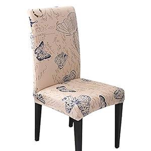 HZDHCLH Butterfly Chair Covers for Dining Room Set of 4,Stretch Spandex Parsons Chair Slipcover 4 Pack, Washable Anti-dust Chair Seat Cover for Kitchen,Wedding,Party