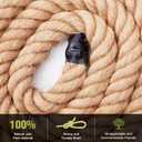 Jute Rope Heavy Duty 2 Inch 25 Feet, Natural Hemp Rope, Twisted Hemp Rope for Crafts, Gardening, Bundling, Climbing, Hammock, Nautical rope, Tug of War rope, Railings, Home Decorating (2 Inch25 Feet)