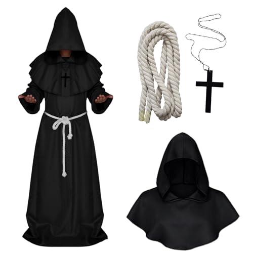 Medieval Monk Robe Priest Robe Halloween Cosplay Costume Cloak Size M