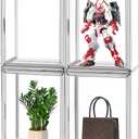 4Pack Purse Organizer for Closet Clear Acrylic Display Case for Handbag Organizer, Purse Storage Box with Magnetic Door, Dustproof Storage Bins for Book, Collectibles, Cosmetic