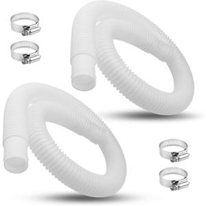 1-1/4 Inch x 3 Ft Pool Skimmer Filter Hose for Intex, Coleman & Summer Waves Above Ground Pool Skimmer, Pool Pump, Pool Filter, 1.25" Swimming Pool Return Suction Hose - 2 PCS