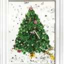 Sea Glass Christmas Tree Craft Kit for Adults: Resin & Mosaic Art Kit with Frame Sea Crushed Glass, Holiday Resin Kit for Handmade Christmas Decorations & Gifts, Beginner-Friendly Home Dcor Set