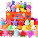 30 Pack Squishy Toys, Kawaii Squishies Party Favors for Kids 4-8 8-12 Treasure Box Toys for Classroom Birthday Xmas Gifts Goodie Bag Mini Animals Mochi Squishy Stress Relief Sensory Toys Random