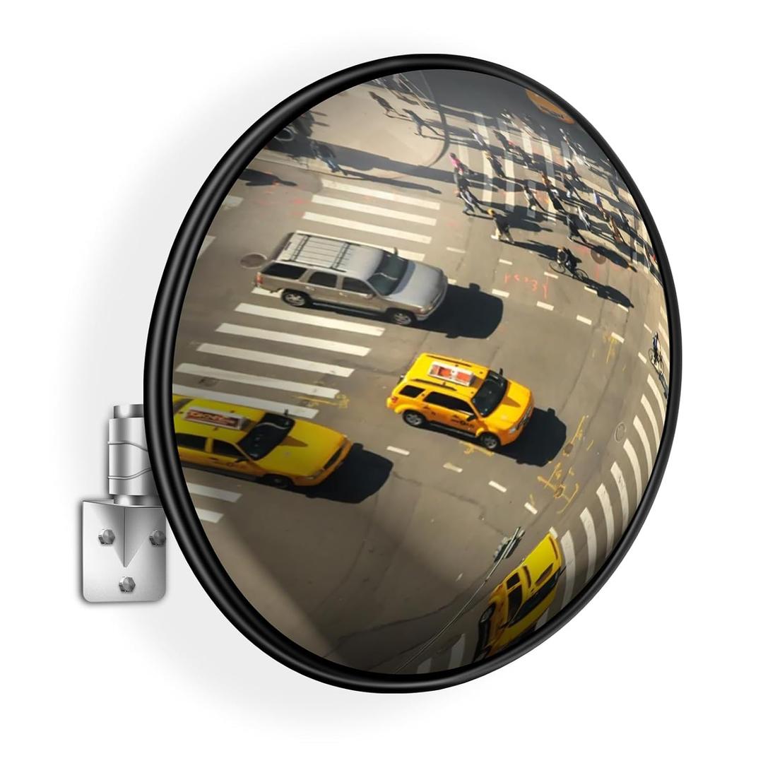 Convex Traffic Mirror - 32'' Outdoor and Indoor Driveway & Security Parabolic Safety Mirror, Acrylic Convex Mirrors for Garage, Retail Stores, Warehouses, Office and High-Traffic Areas