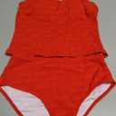 ZAFUL Womens Tankini Swimsuits Two Piece Tummy Control Bathing Suits Textured Tankini Swim Top with High Waisted Bottom (M)