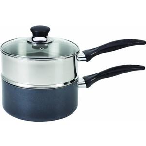 T-fal Specialty Nonstick Double Boiler 3 Quart Oven Safe 350F Cookware, Pots and Pans, Dishwasher Safe Silver/Black