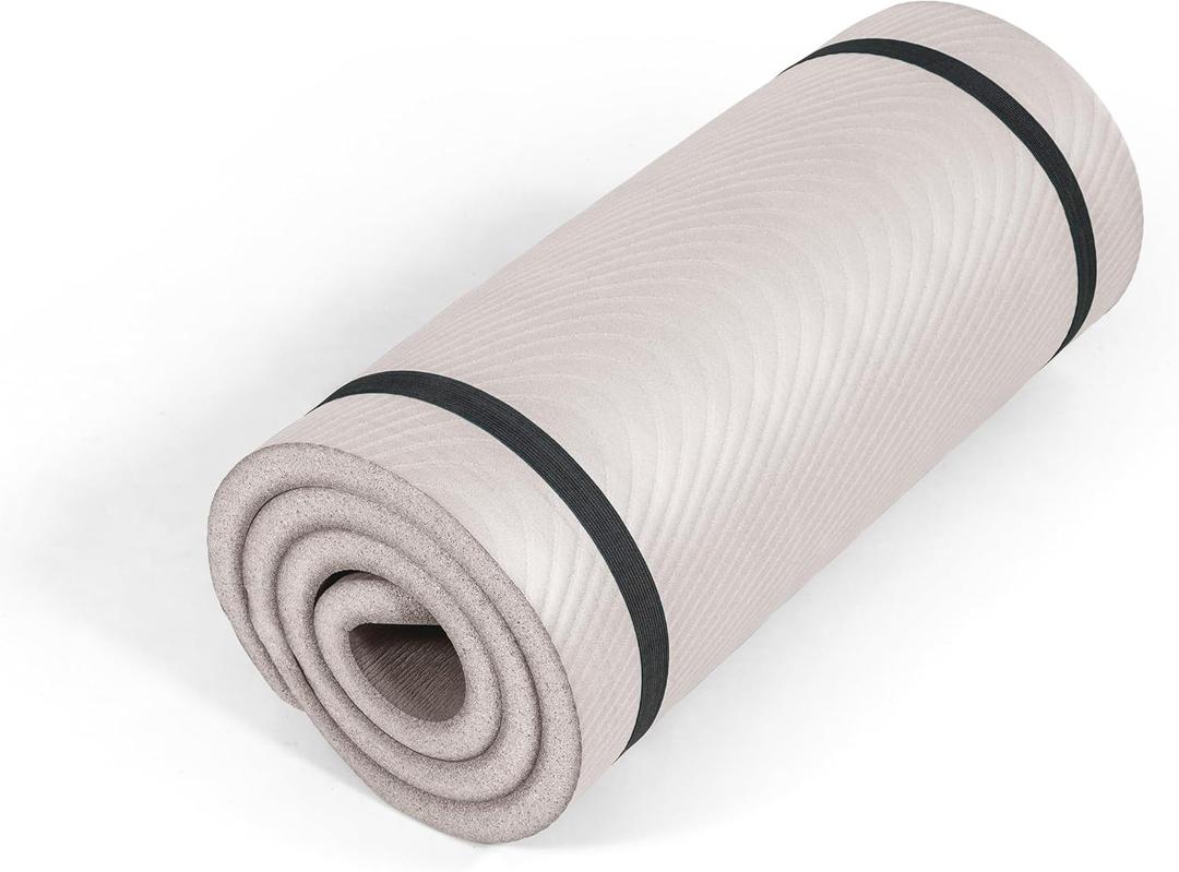 Tone Fitness 1-Inch Thick Yoga Mat | High-Density, Non-slip Exercise Mat with Carrying Strap for Yoga, Pilates, & Home Gym Workouts | Multiple Options