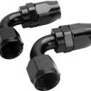 LokoCar 10AN Hose End Fitting 90 Degree Swivel For CPE Braided Hose Black 2Pcs