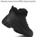 binkasen Womens Snow Boots Warm Winter Fur Lined Waterproof Ankle Booties Comfortable Outdoor Trekking Shoes Black US 10