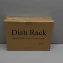 SNTD Dish Drying Rack - Small Dish Rack for Kitchen Counter, Stainless Steel Dish Drainer with Utensil Holder and Drainboard, 11" W x 15" L (Black)