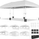 PeakPursuit 10'x20' Party Tent Heavy Duty Pop Up Canopy Commercial Canopy Wedding Tent Event Shelter with 6 Removable Sidewalls and Storage Bag for Patio Backyard Outdoor, White