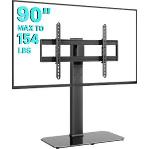 Pegzone Swivel Universal TV Stand with Mount for 43-90'' TVs, Holds 154 lbs, Height Adjustable Large Table top tv Stand, VESA MAX 600x400mm