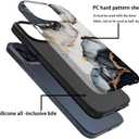 Case Compatible with iPhone 15(6.1 in),Black Gold Marble Hybrid 2-Layer Hard Shell+Silicone Scratch-Resistant Shockproof Protective Case for iPhone 15