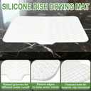 Silicone Drying Mat, 23"X17" With Built-in Drain Lip,Heat-Resistant,Eco-friendly,Hygienic Drying Pad,Leak-Proof and Non-Slip,Silicone Dish Drying Mat for Kitchen Counter or SinkWhite 23X17