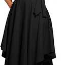 Plus Size Women Wedding Guest Dress Off Shoulder Boat Neck Irregularly Flowy Midi Church Dress, 2XL
