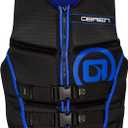O'Brien Flex V-Back Life Jacket – Coast Guard Approved Adult Life Vest with Flex Fit Design, Lightweight Foam & Front Zip Closure for Watersports, Boating, and Jet Skiing, Small