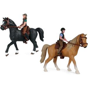 RCOMG Horse Toys Playset with Cowboy, Western Rodeo Toys for Girls and Boys, Farm World Horse Club Rider with Horse Figurines