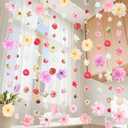 K KUMEED 12 PCS Artificial Flowers Hanging Decorations,11.5FT Spring Flower Garland with Hooks Hanging Flowers for Decoration for Wedding Party Background Birthday Baby Shower Home (Colorful)
