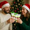 Honeydak 50 Pcs Christmas Cups 12 oz Ugly Sweater Plastic Cups Clear Snowflake Disposable Glasses Xmas Theme Drinking Glasses for Home Xmas Winter Holiday Party Favors Kitchen Supplies Decoration