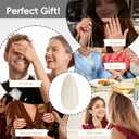 4 x Short Almond Press On Nails, Durable Reusable Glossy Artificial Nails Kit with Adhesive Tabs, 24 Pcs 12 Sizes for Fashion Women, Perfect for for Daily Outfits, Party or Date, White