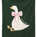 Coquette Pink Bow Goose Kids Blanket, Dark Green Goose Nursery Throw Blanket Gifts for Girls Nursery Toddler Kids Room Bedroom Couch Bed Decor, 30x40 Inch