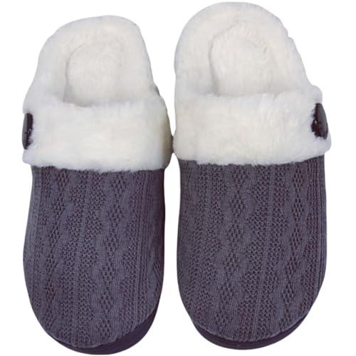 Women's home slippers Unisex home slippers Daily warm memory cotton flat bottom anti slip plush lining slippers, 40/41
