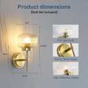 Gold Wall Sconces Set of Two Upward or Downward Hardwired Wall Light Fixtures with Globe Glass Modern Wall Lights for Living Room Bedroom Mirror Hallway (2 Pack)